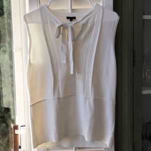 Talbots White Sleeveless Bow Tie Top